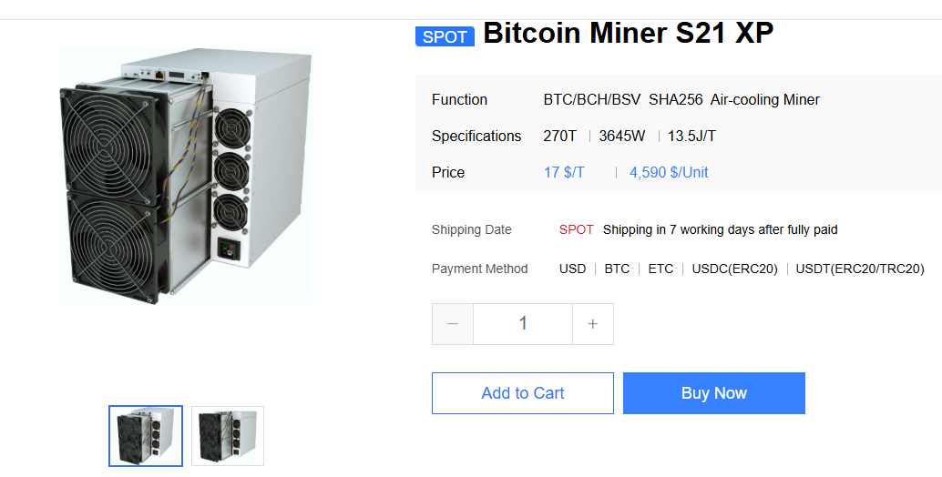 Antminer S21 XP